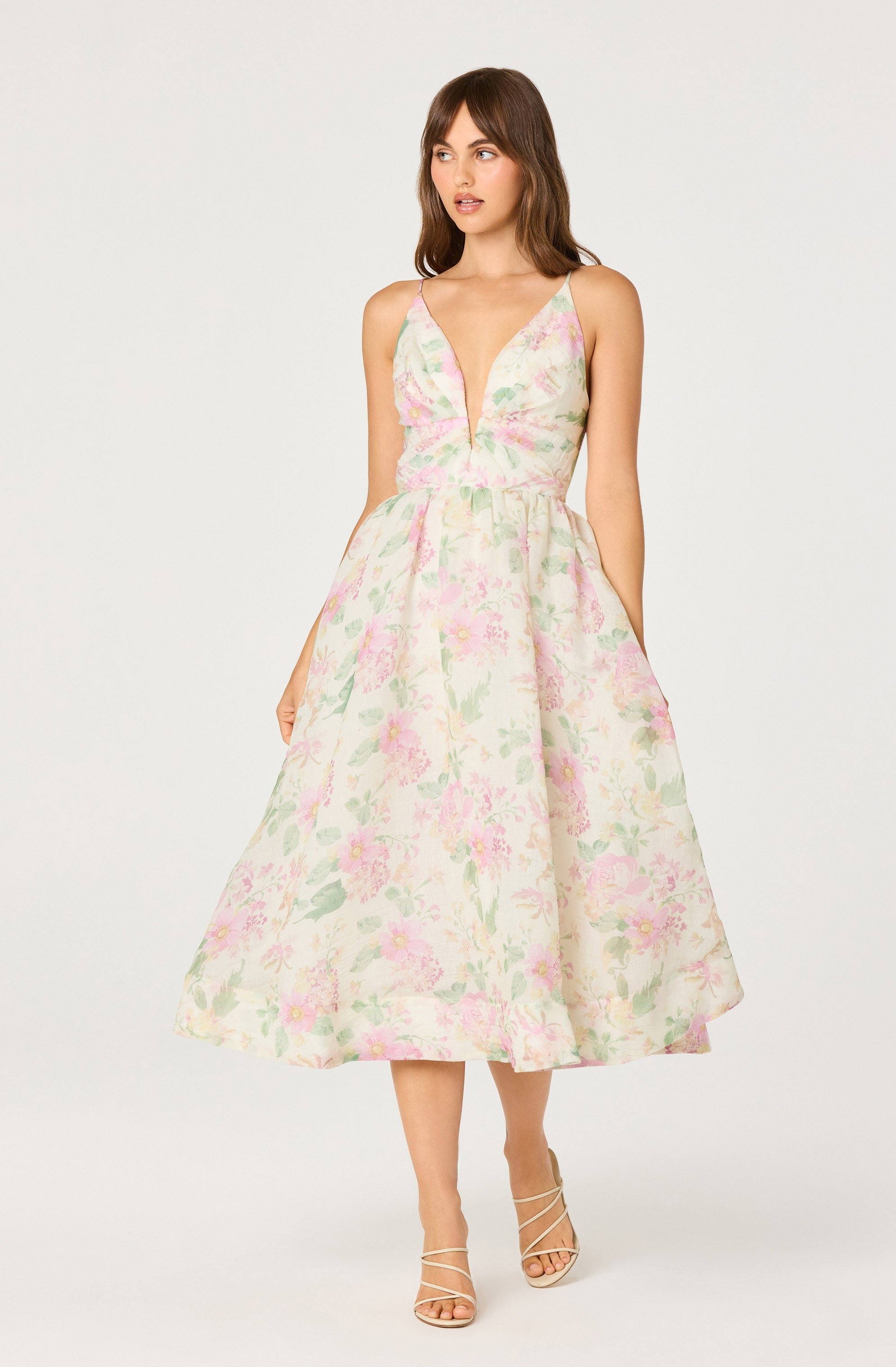 Midi Jurk Met Bloemenprint