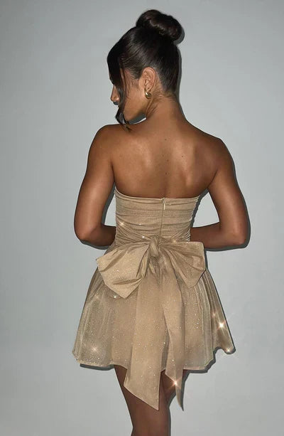 Chique Bruiloft Gastenjurk Dames Strapless met Uitlopende Rok