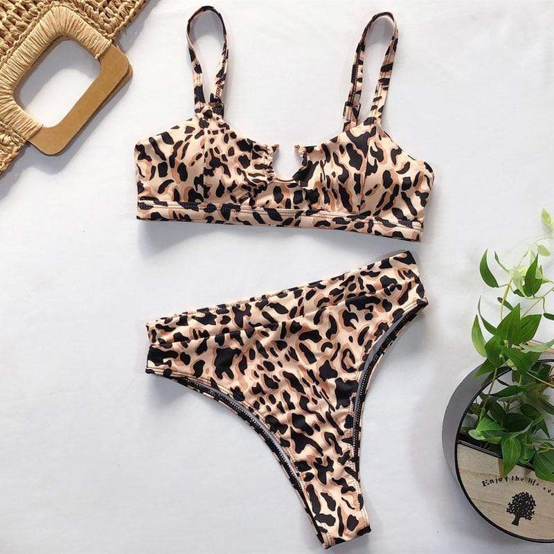 MIA Bikini Set Dames – Luipaardprint Set met Zomerse Look
