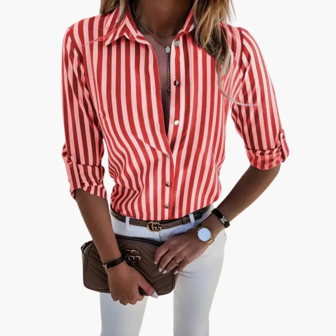 Blouse Dames | Oprolbare Mouwen Regular Fit | Miss Madera