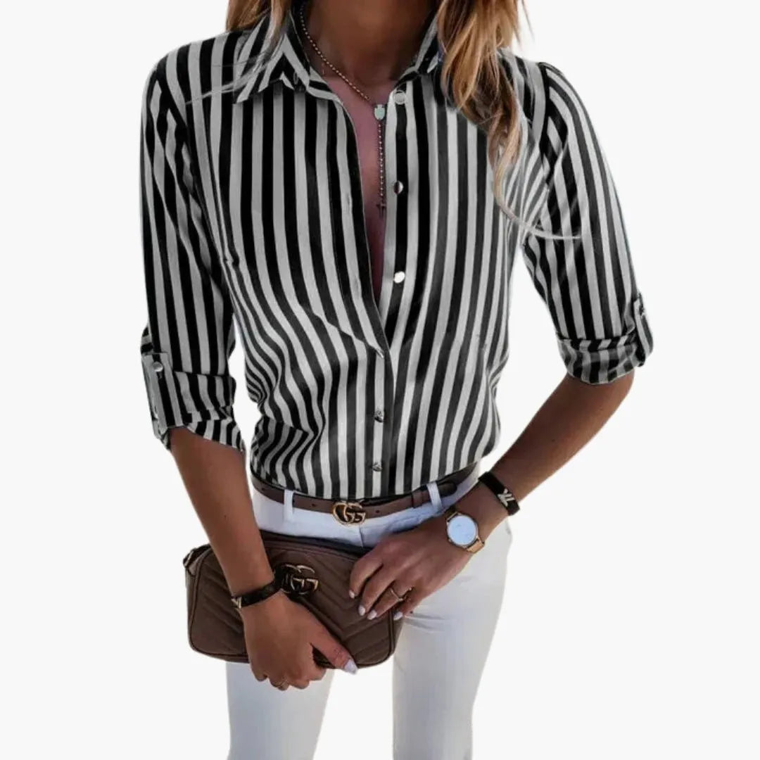Blouse Dames | Oprolbare Mouwen Regular Fit | Miss Madera
