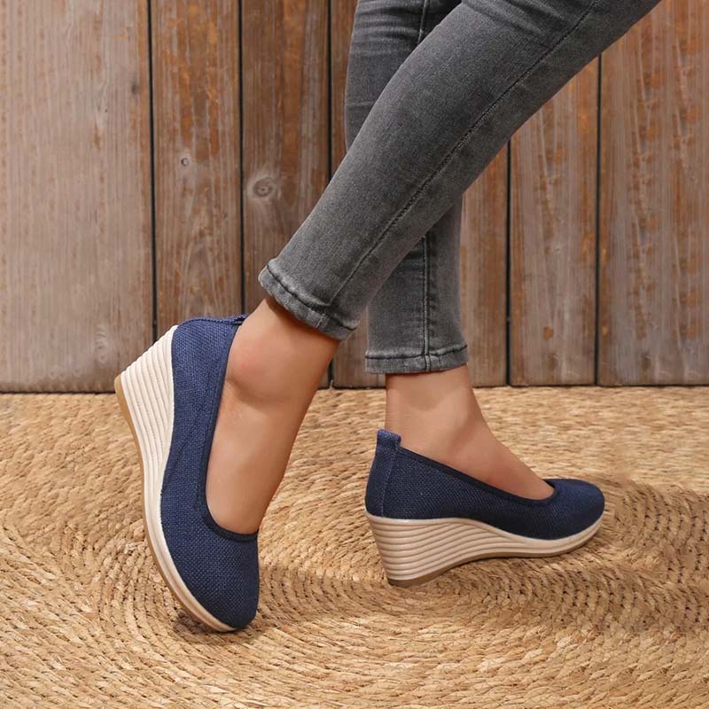 Elegante Comfort Pumps Dames met Hoge Sleehak en Instapper Pasvorm