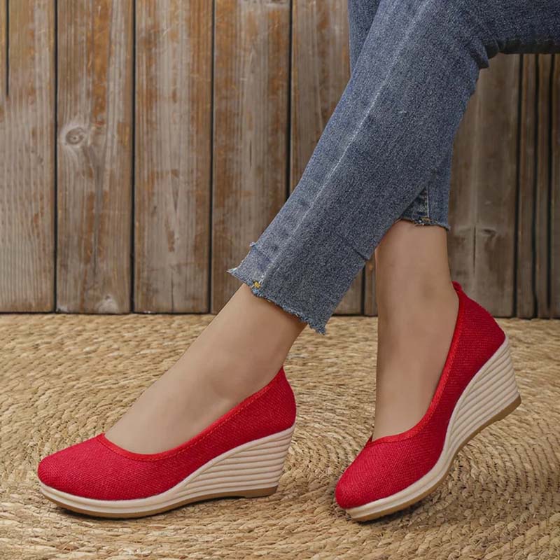 Elegante Comfort Pumps Dames met Hoge Sleehak en Instapper Pasvorm