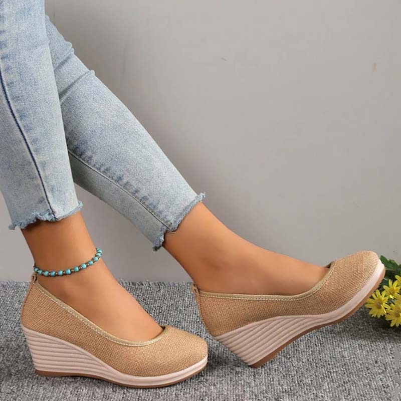 Elegante Comfort Pumps Dames met Hoge Sleehak en Instapper Pasvorm
