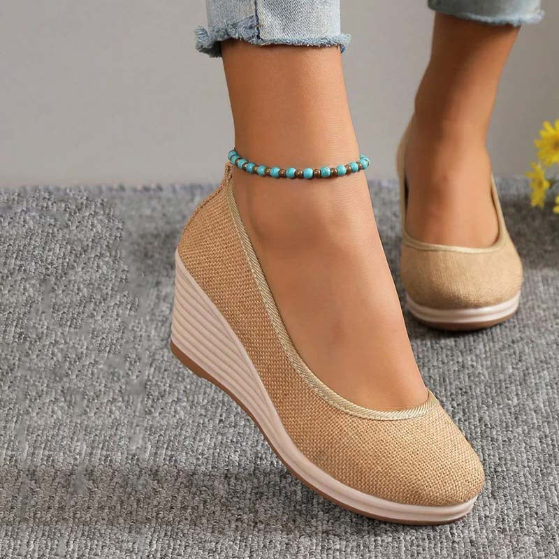Elegante Comfort Pumps Dames met Hoge Sleehak en Instapper Pasvorm