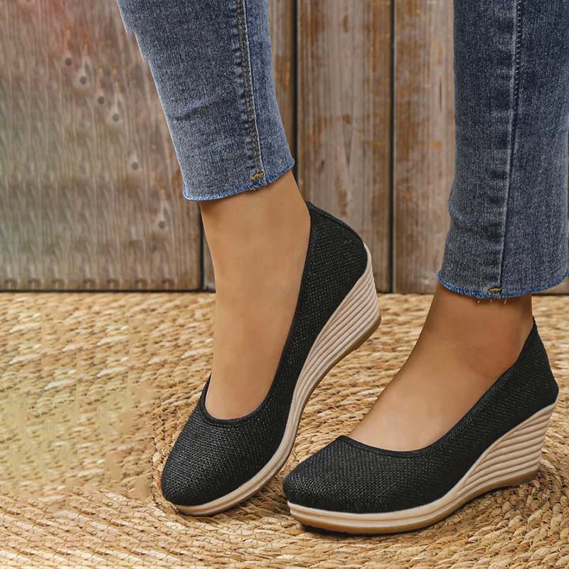 Elegante Comfort Pumps Dames met Hoge Sleehak en Instapper Pasvorm