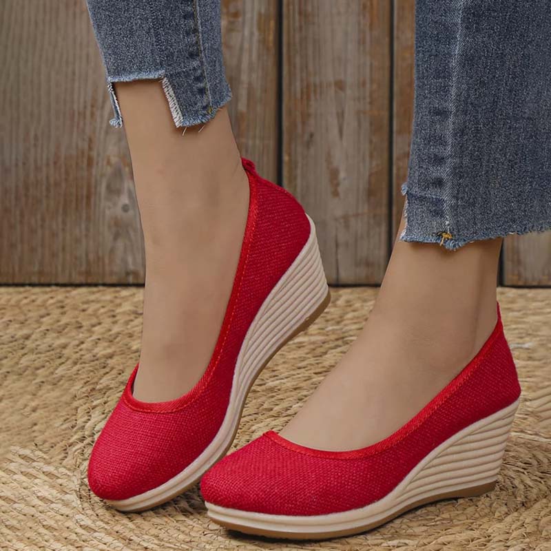 Elegante Comfort Pumps Dames met Hoge Sleehak en Instapper Pasvorm