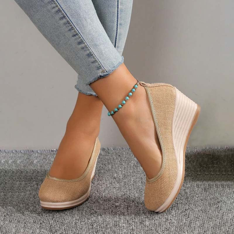 Elegante Comfort Pumps Dames met Hoge Sleehak en Instapper Pasvorm