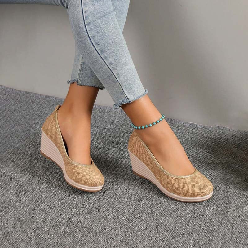 Elegante Comfort Pumps Dames met Hoge Sleehak en Instapper Pasvorm