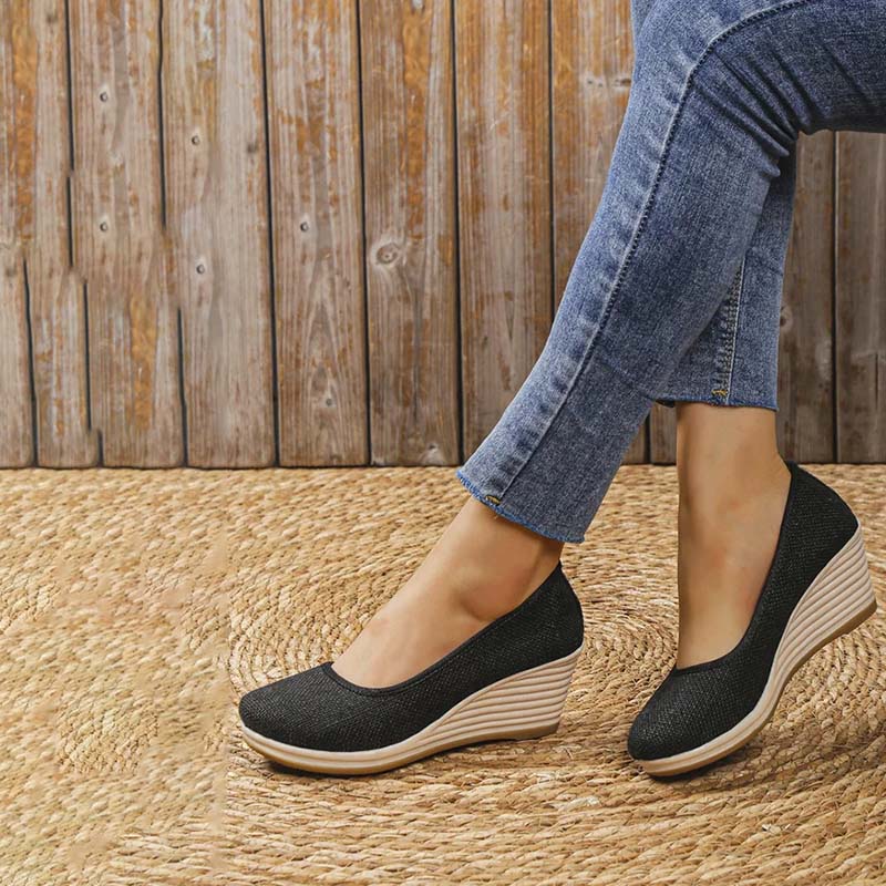 Elegante Comfort Pumps Dames met Hoge Sleehak en Instapper Pasvorm