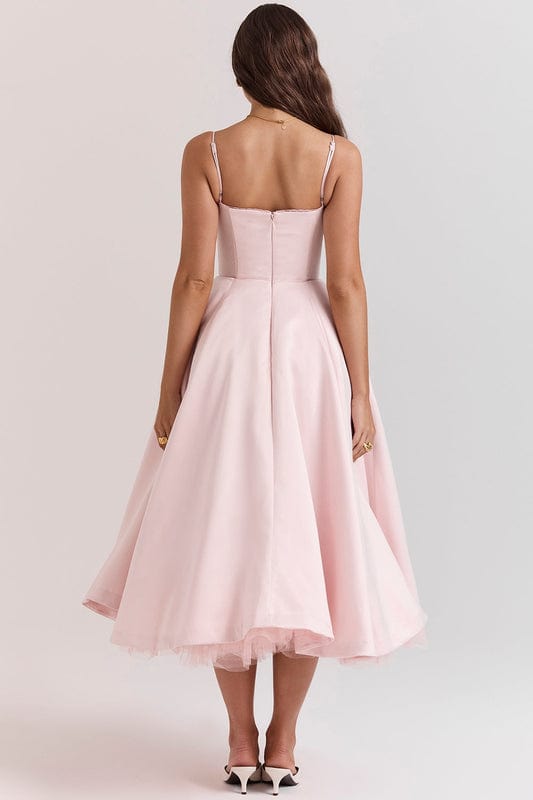Midi Jurk met V-Hals en Taille Twist Detail