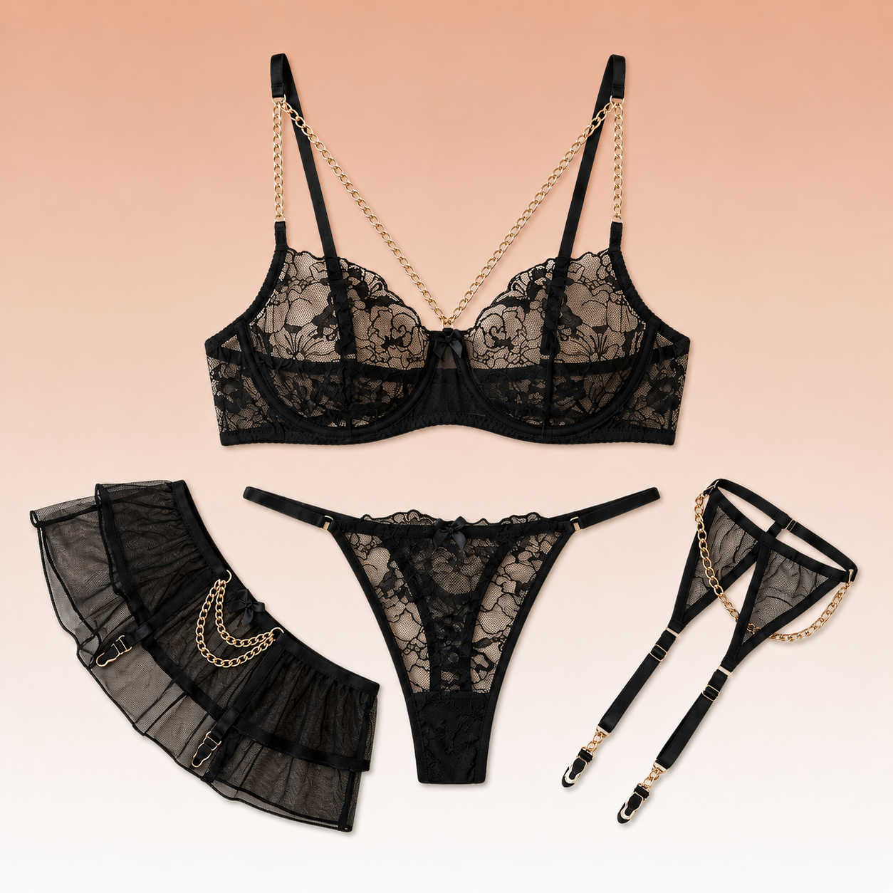 Lingerieset Met Jarretels Dames