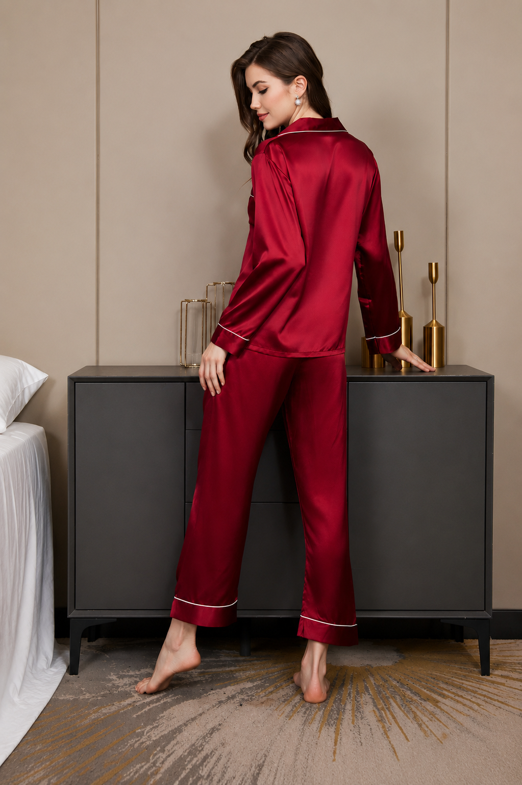 Luxe Satijnen Pyjamaset Moerbeizijde