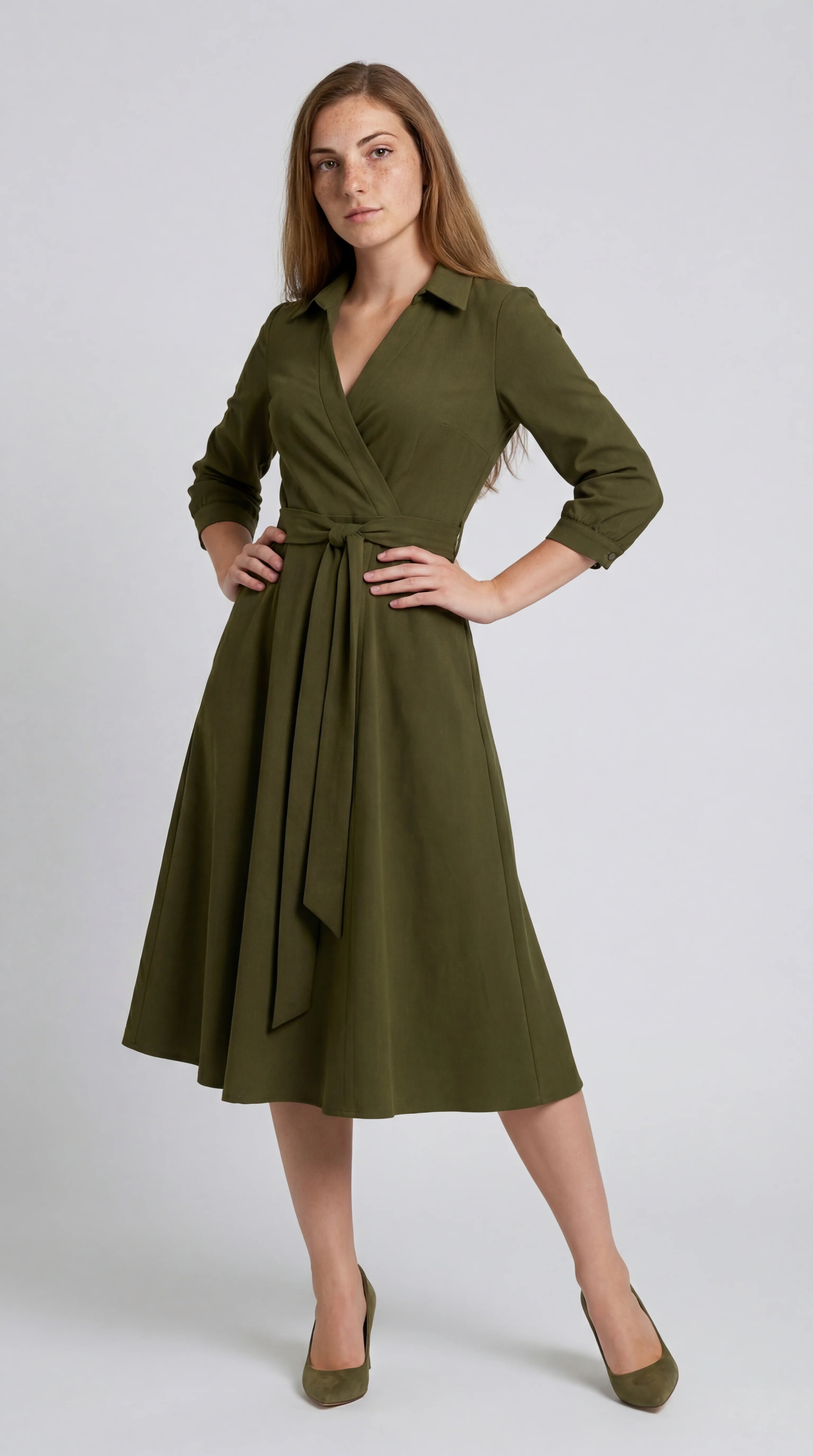 Wikkel Jurk Midi – Zomerjurk met Tailleband