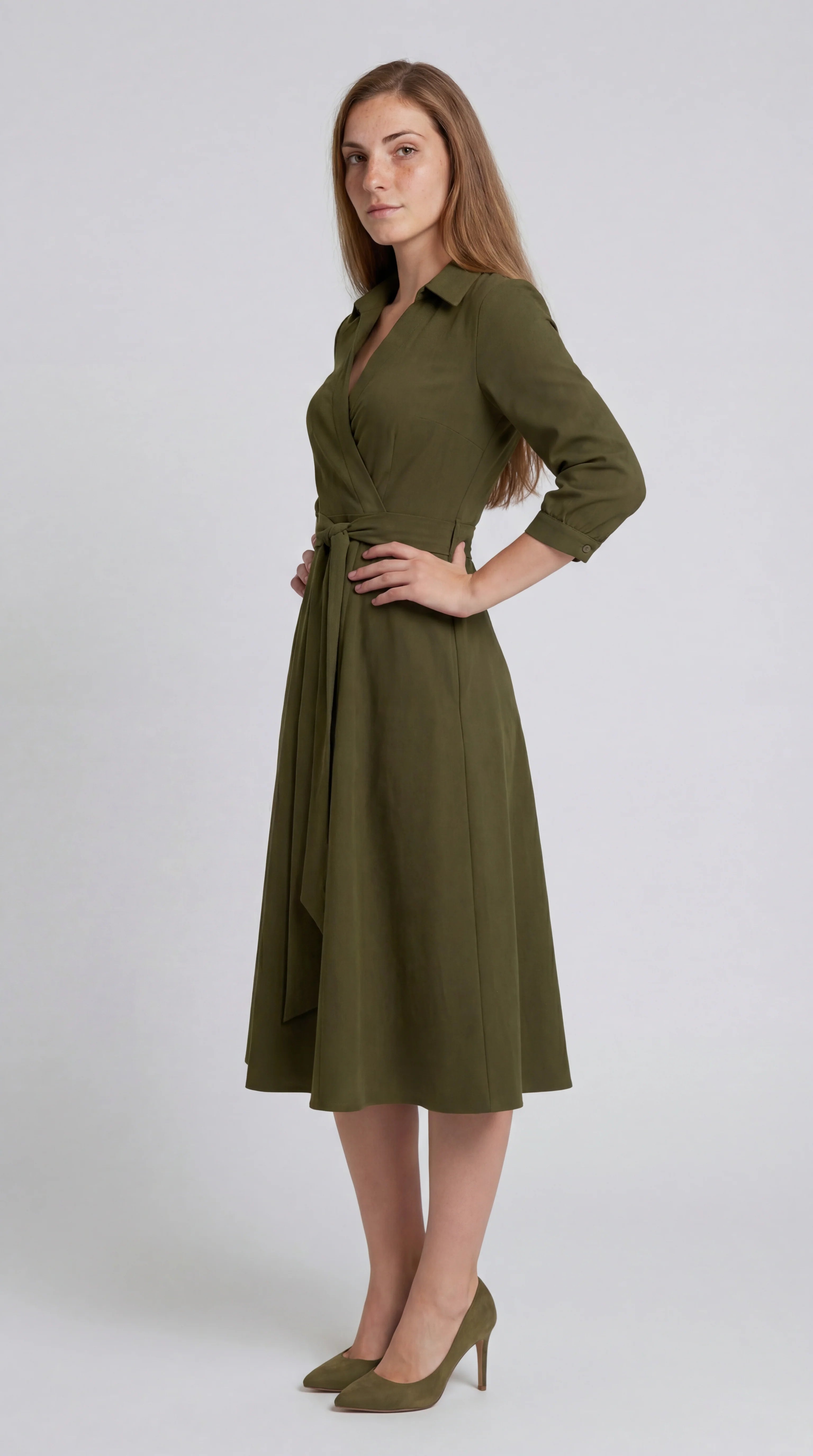 Wikkel Jurk Midi – Zomerjurk met Tailleband