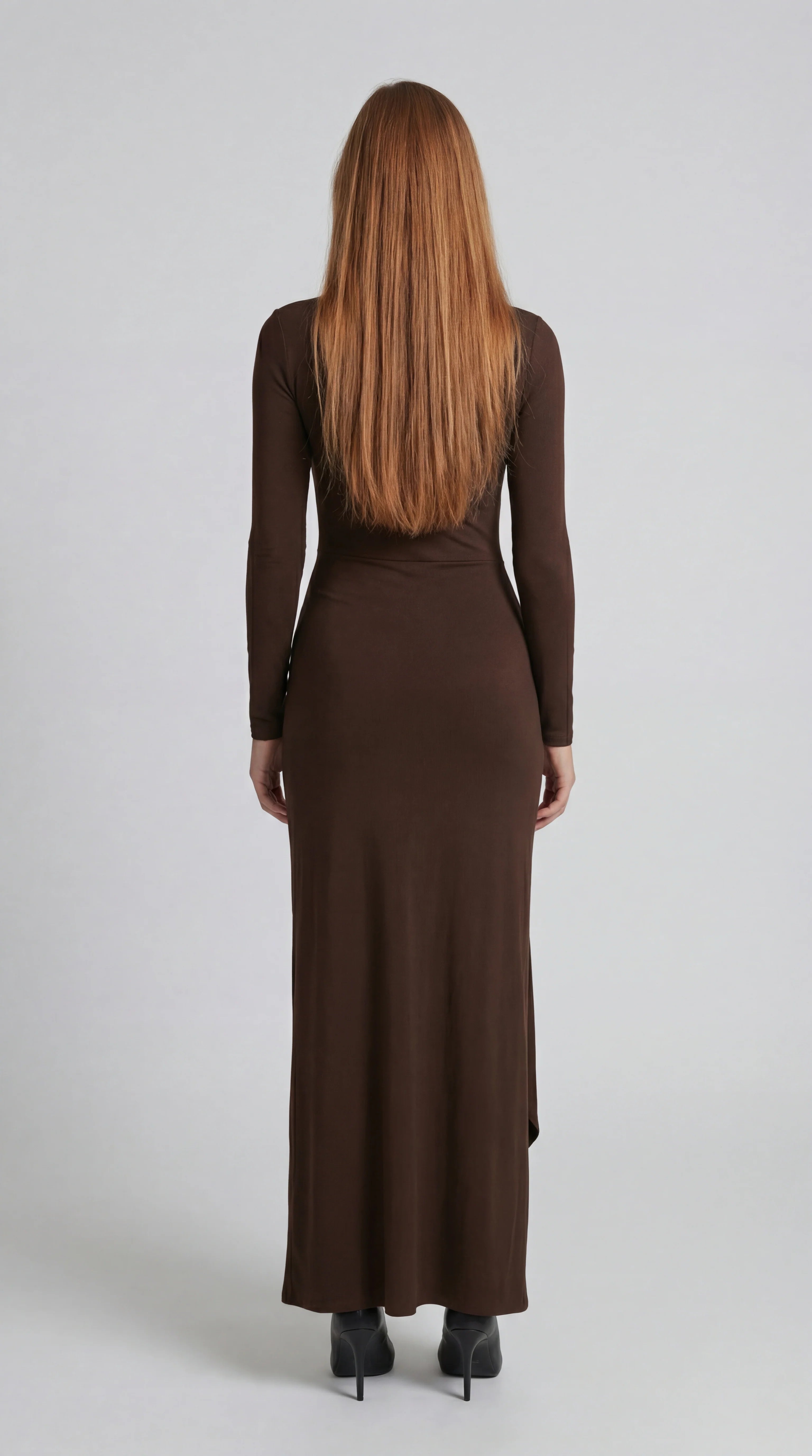 Asymmetrische Maxi Jurk Dames met Col Hals