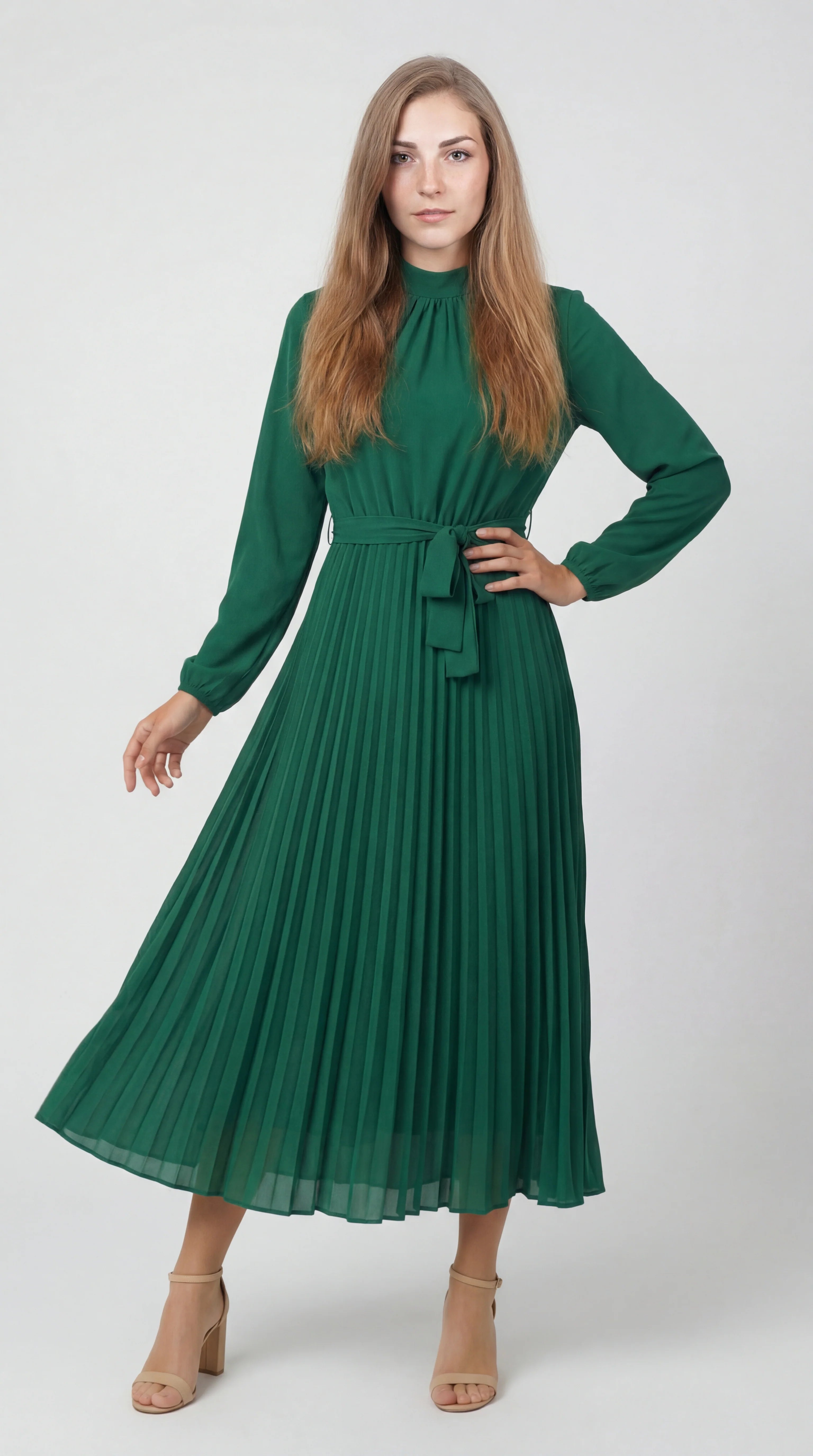 One Shoulder Midi Avondjurk met Hoge Split