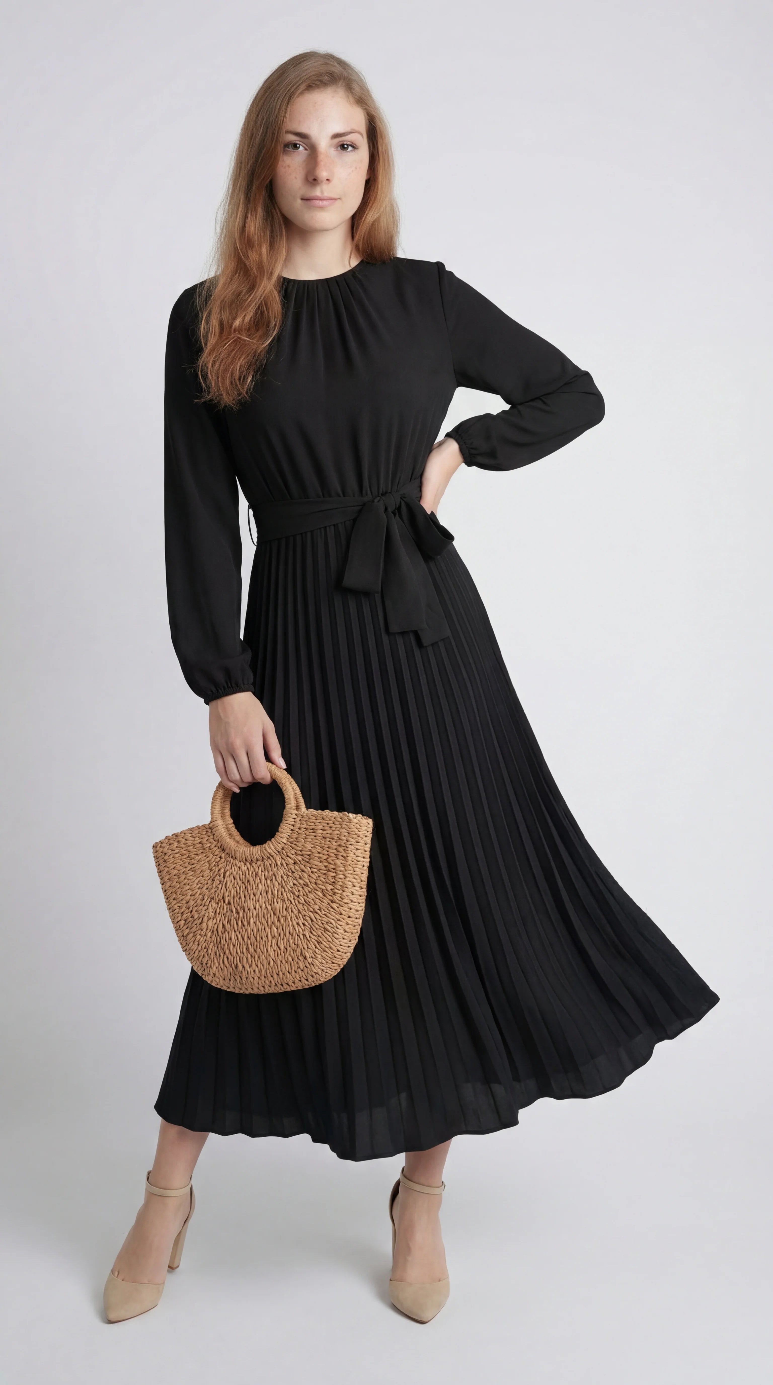 One Shoulder Midi Avondjurk met Hoge Split