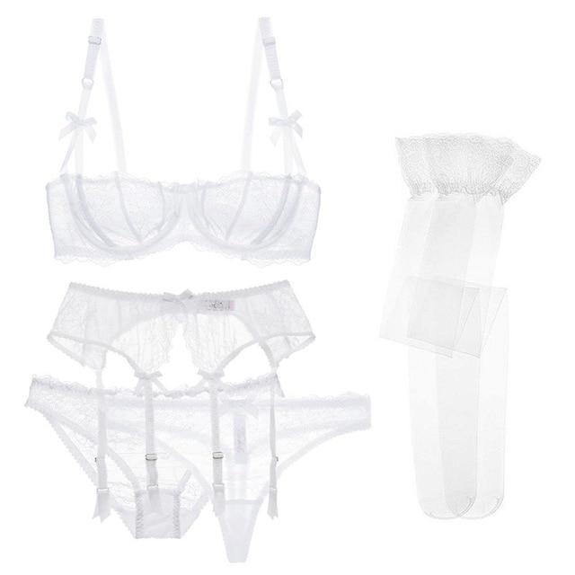 LIVC - Lingerieset Dames Kant – 5-Delig – Verleidelijke Set met Soepele Pasvorm