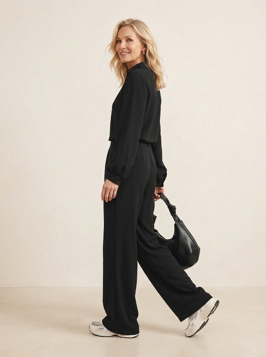 Dames Blouse Zwart Bishop Mouwen | Relaxed Fit Synthetisch