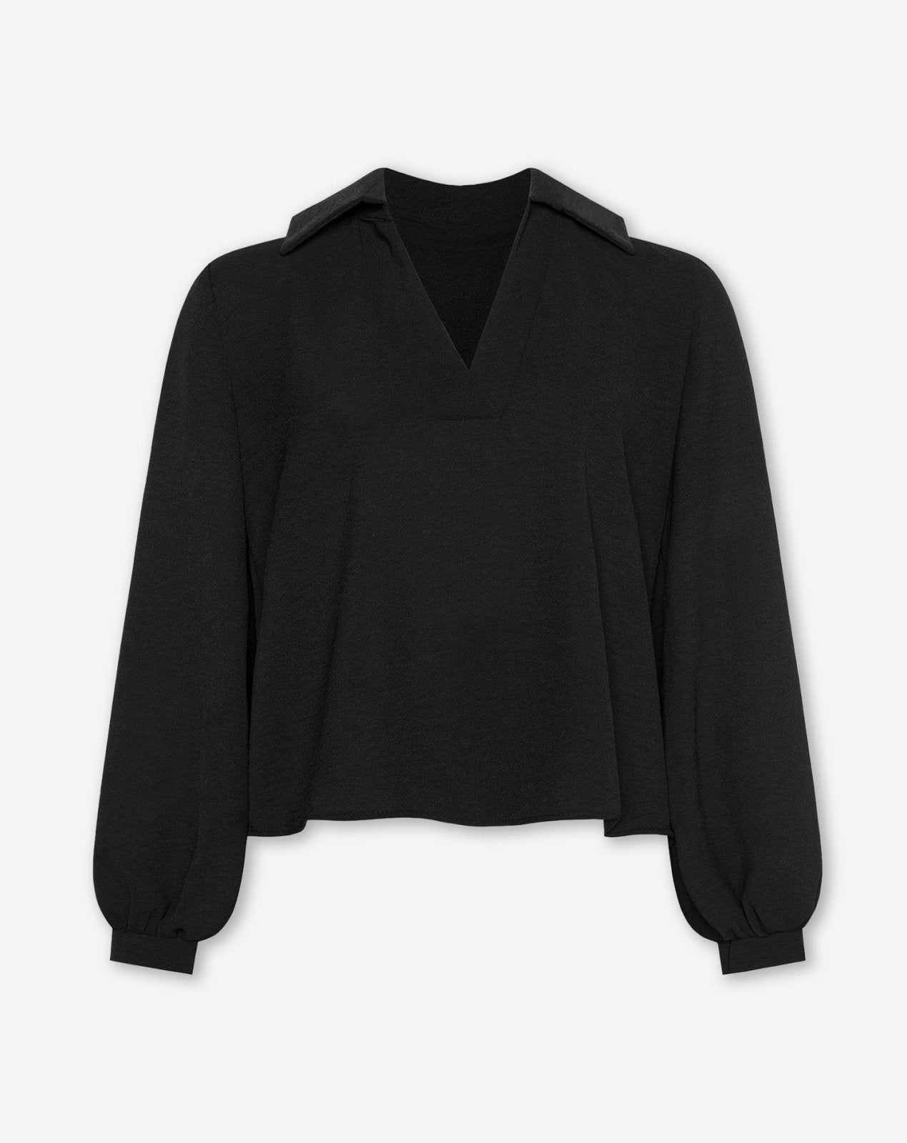 Dames Blouse Zwart Bishop Mouwen | Relaxed Fit Synthetisch