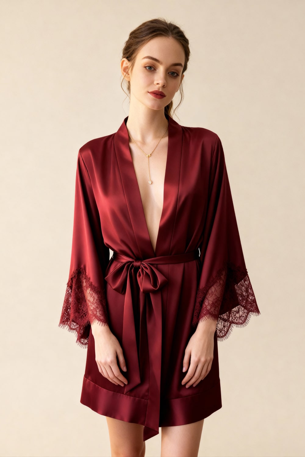 Satijnen Kimono Ochtendjas Dames