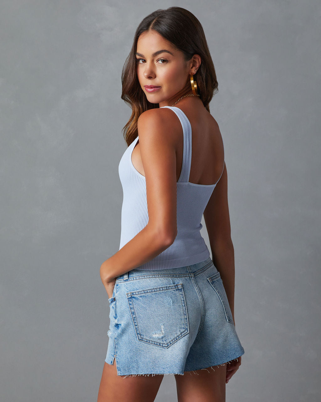 Geribbelde Crop Tanktop Remington