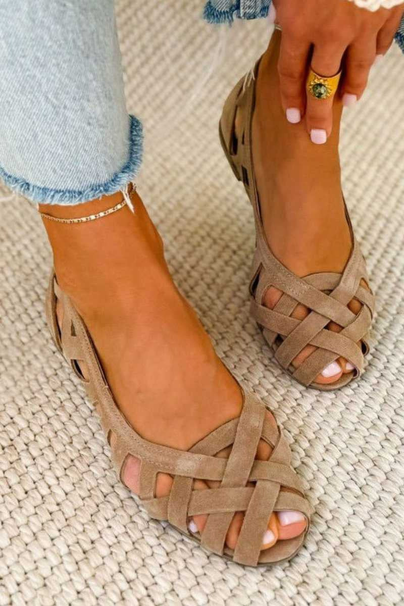 Boho Orthopedische Sandalen Dames met Gevlochten Bandjes en Platte Zool