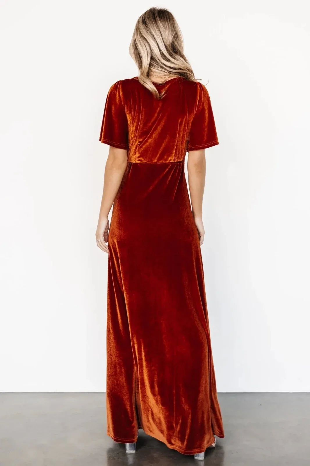 Fluwelen Maxi Jurk Dames | Wrap V-hals Hoge Split