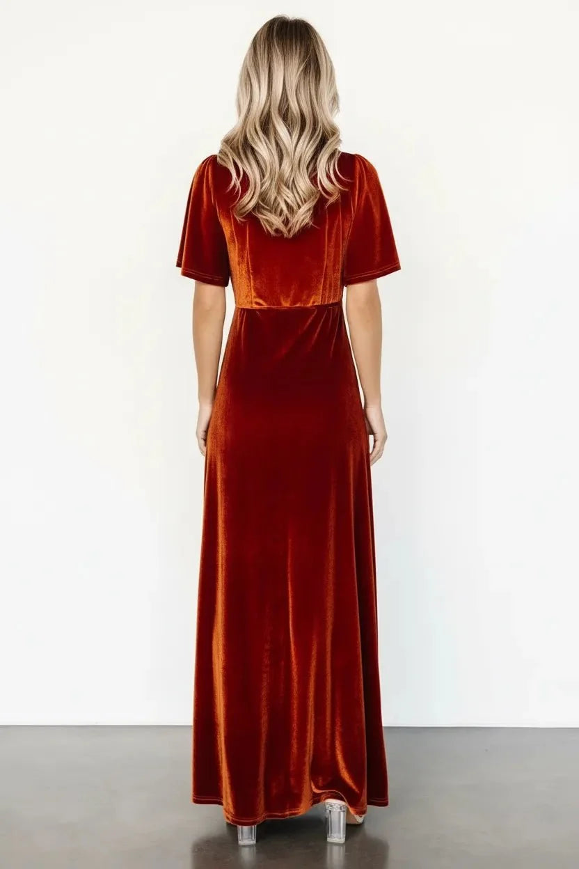 Fluwelen Maxi Jurk Dames | Wrap V-hals Hoge Split