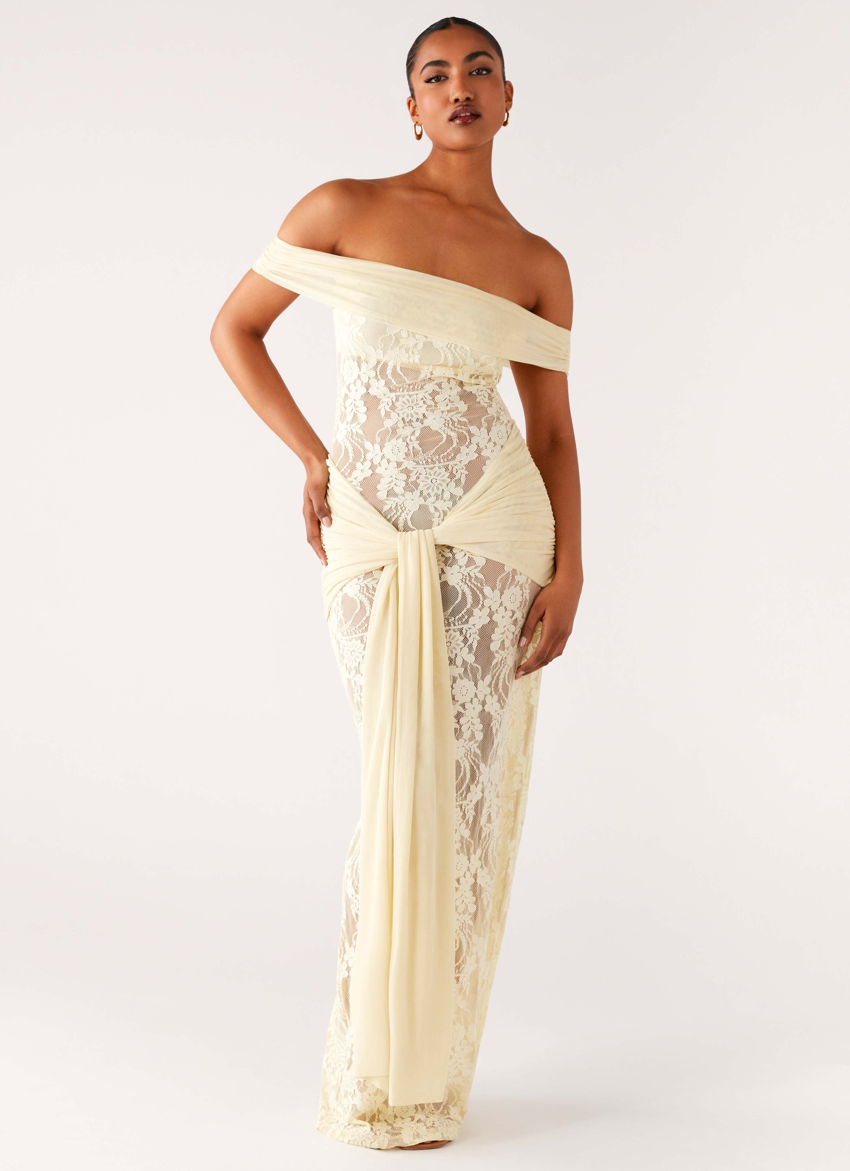 Maxi Jurk Off Shoulder – Kant Zomerjurk Elegant