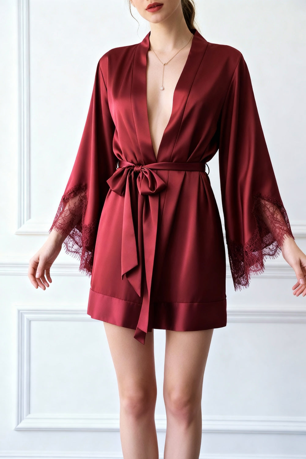 Satijnen Kimono Ochtendjas Dames