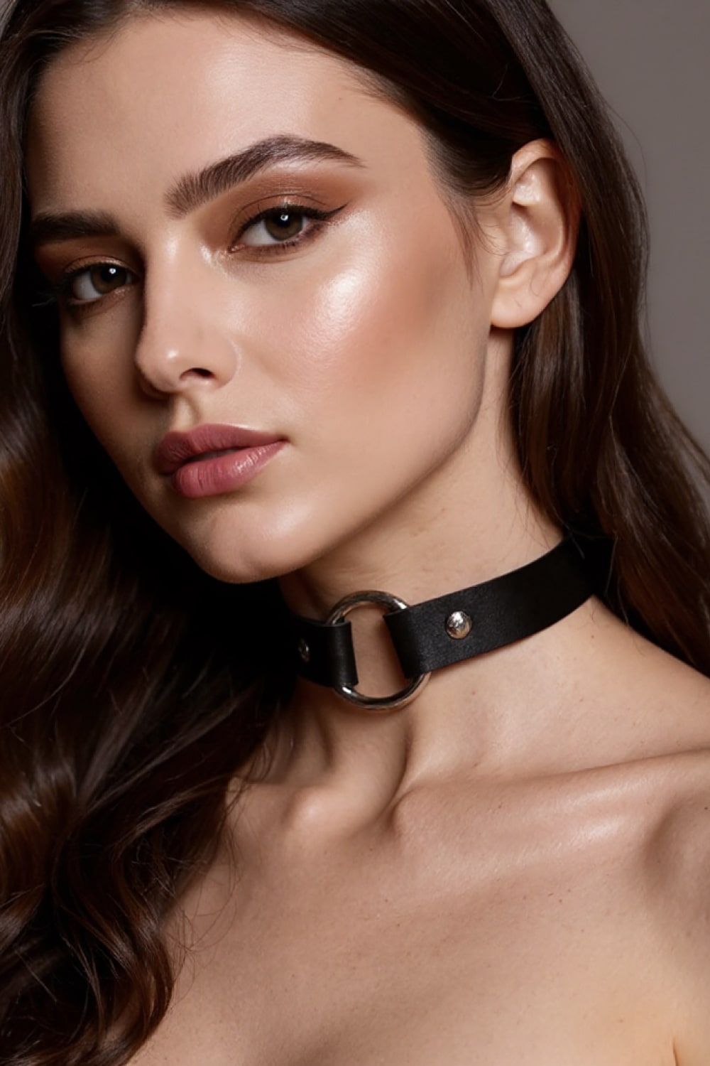 Dames Choker Halsband met Metalen Ring | Ava