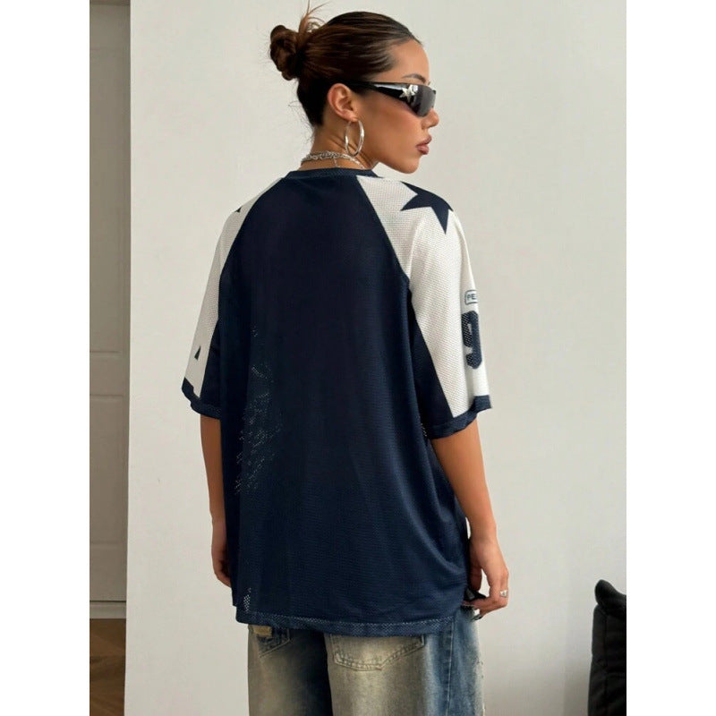 Jo-Ann | Oversized Trendy Sport Jersey Shirt