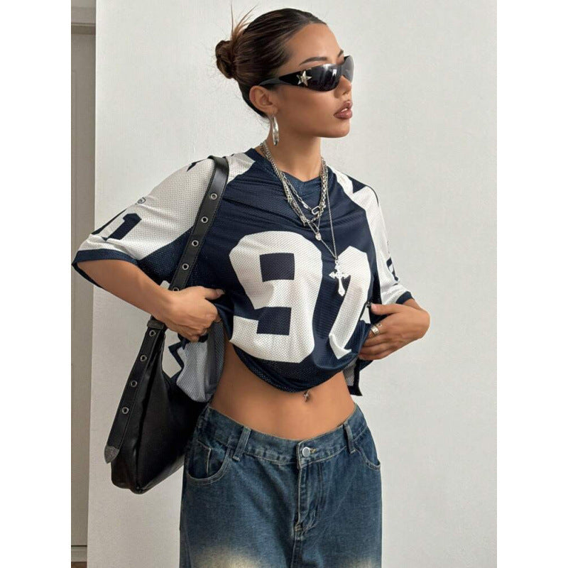 Jo-Ann | Oversized Trendy Sport Jersey Shirt
