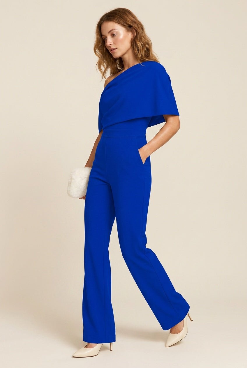 Jumpsuit asymmetrisch kobaltblauw
