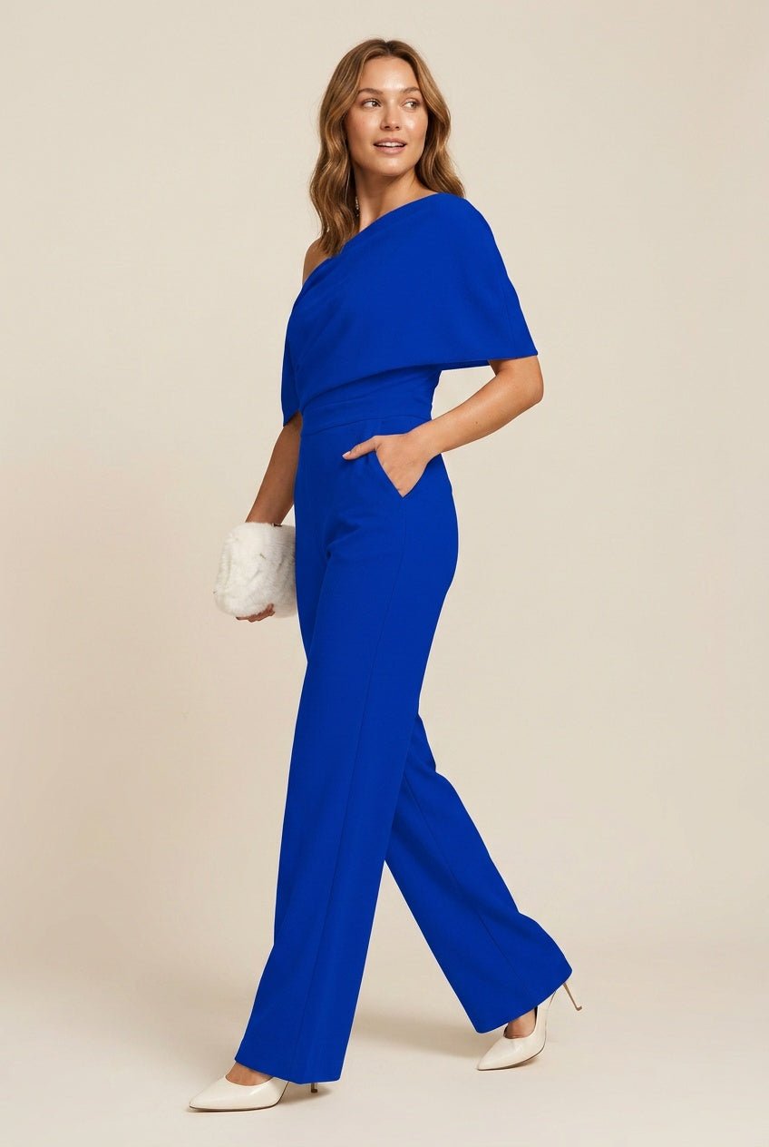 Jumpsuit asymmetrisch kobaltblauw