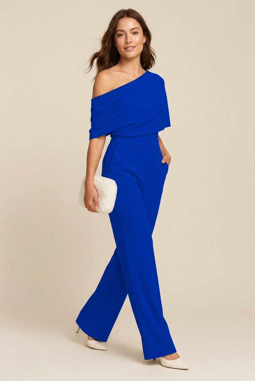 Jumpsuit asymmetrisch kobaltblauw