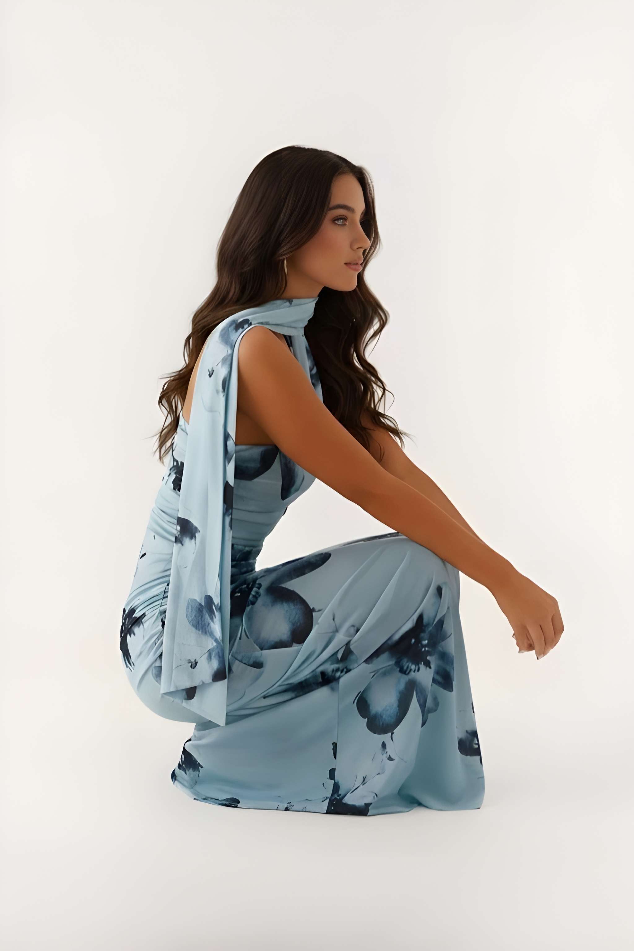 Halter Maxi Jurk Dames met Print