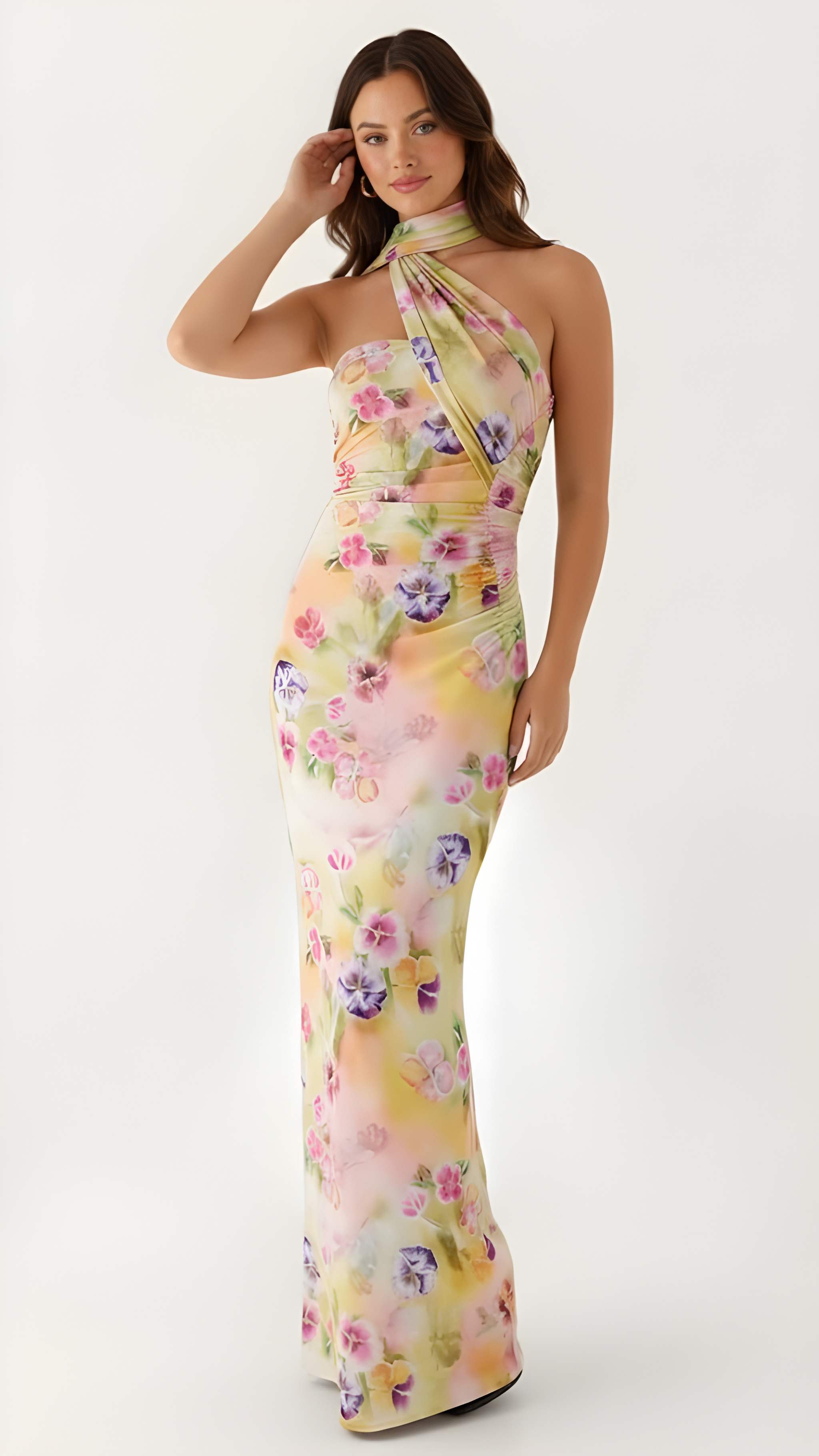 Halter Maxi Jurk Dames met Print