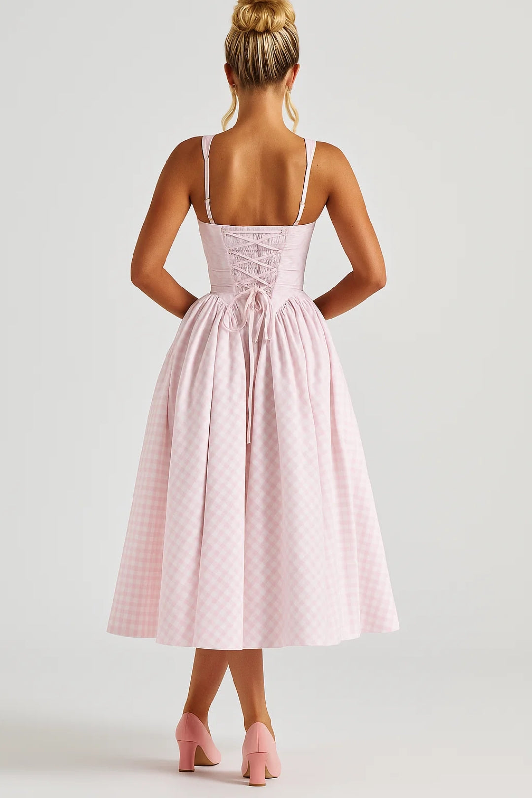 Midi Jurk Ruitprint – A-Lijn Zomerjurk Dames