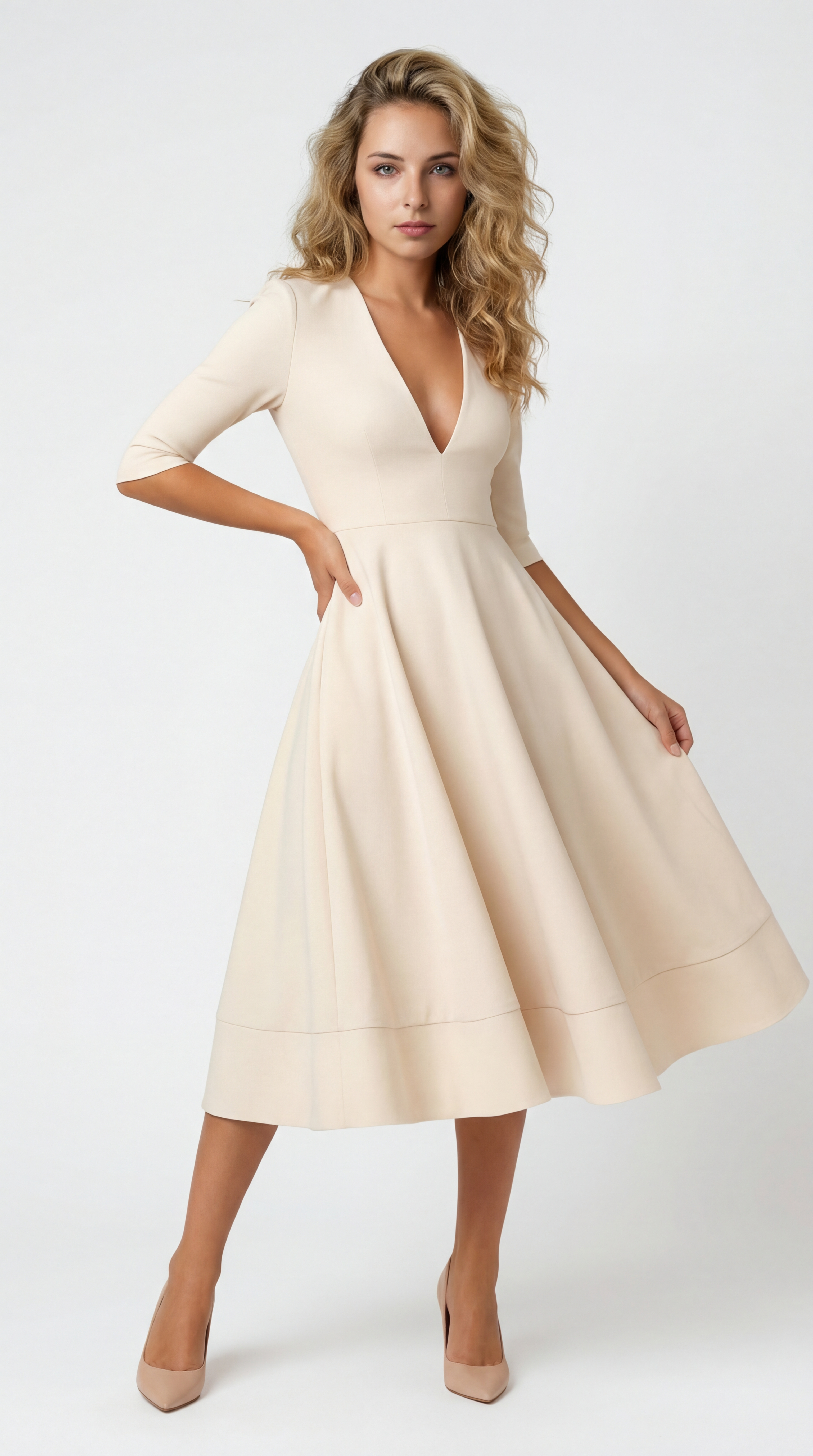 Midi Jurk Vierkante Hals – Zomerjurk met Bandjes