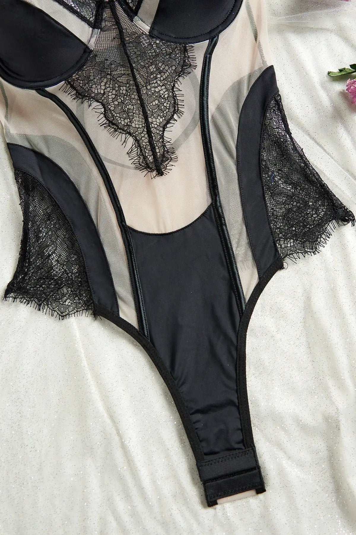 Dames Kanten Body Zwart