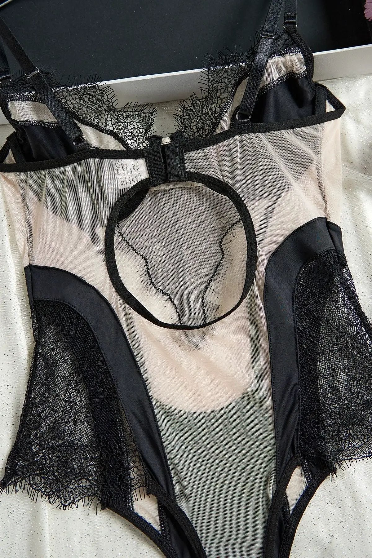 Dames Kanten Body Zwart