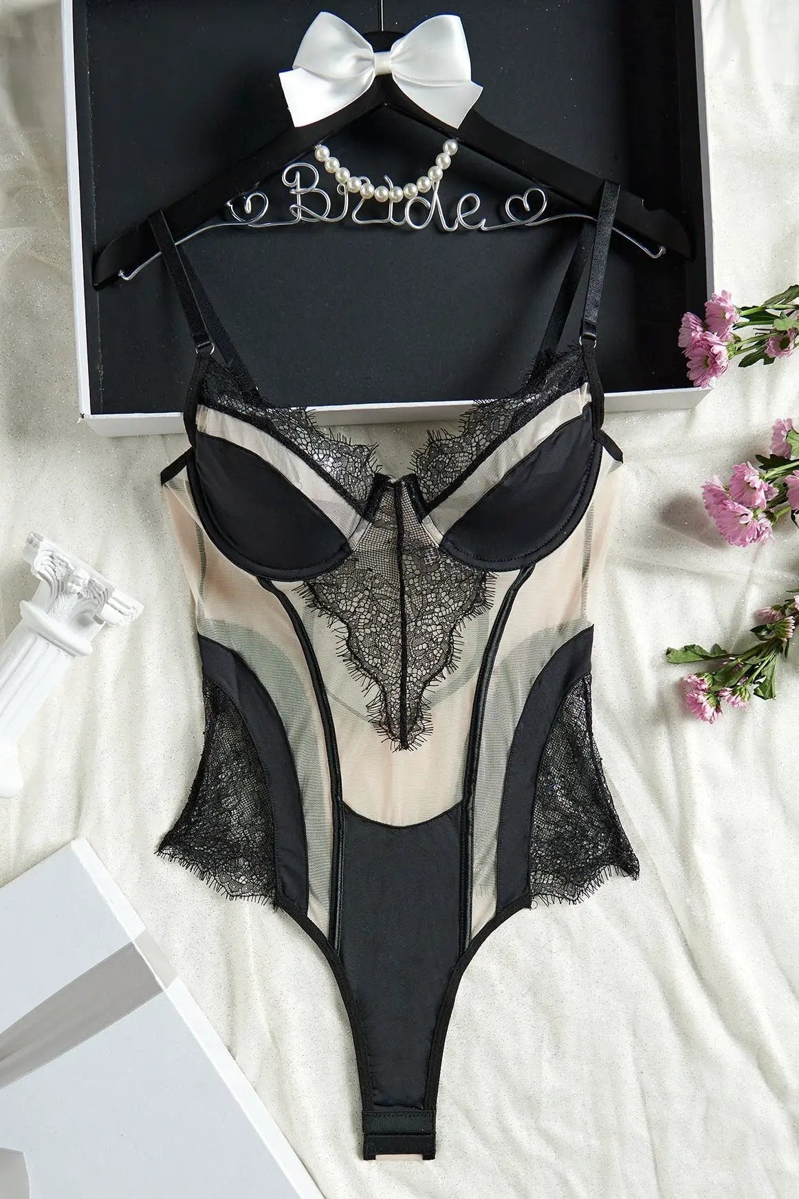Dames Kanten Body Zwart