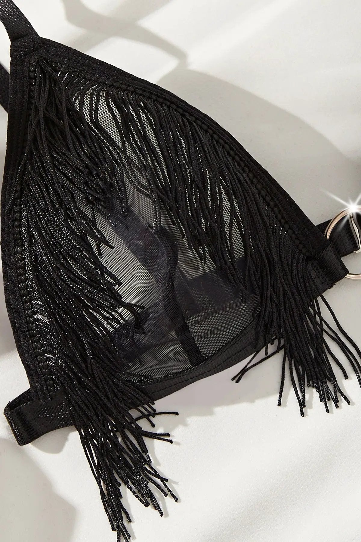Dames Mesh Jarretelset Zwart