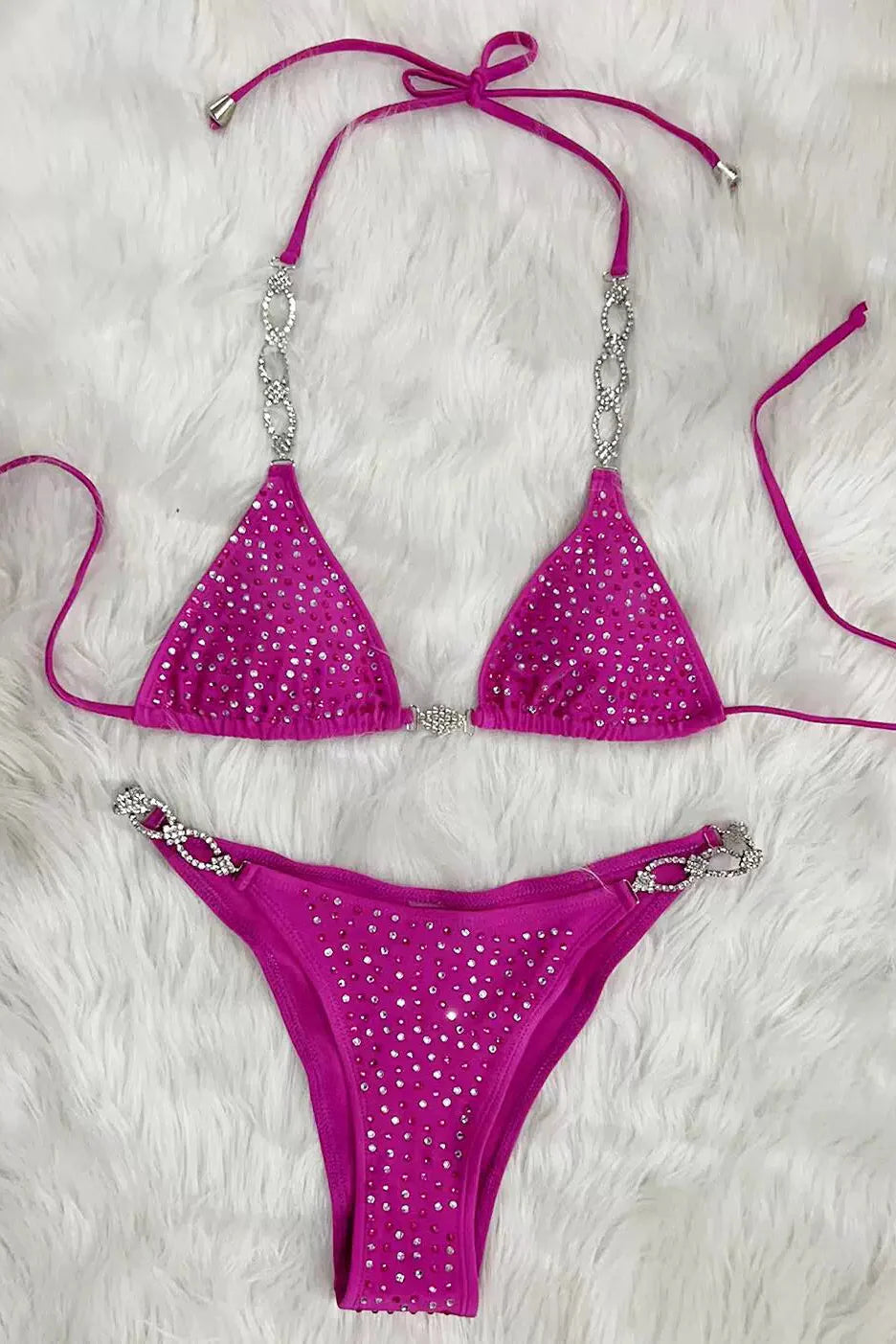 Fuchsia Bikini Dames – Set met Glitter Details
