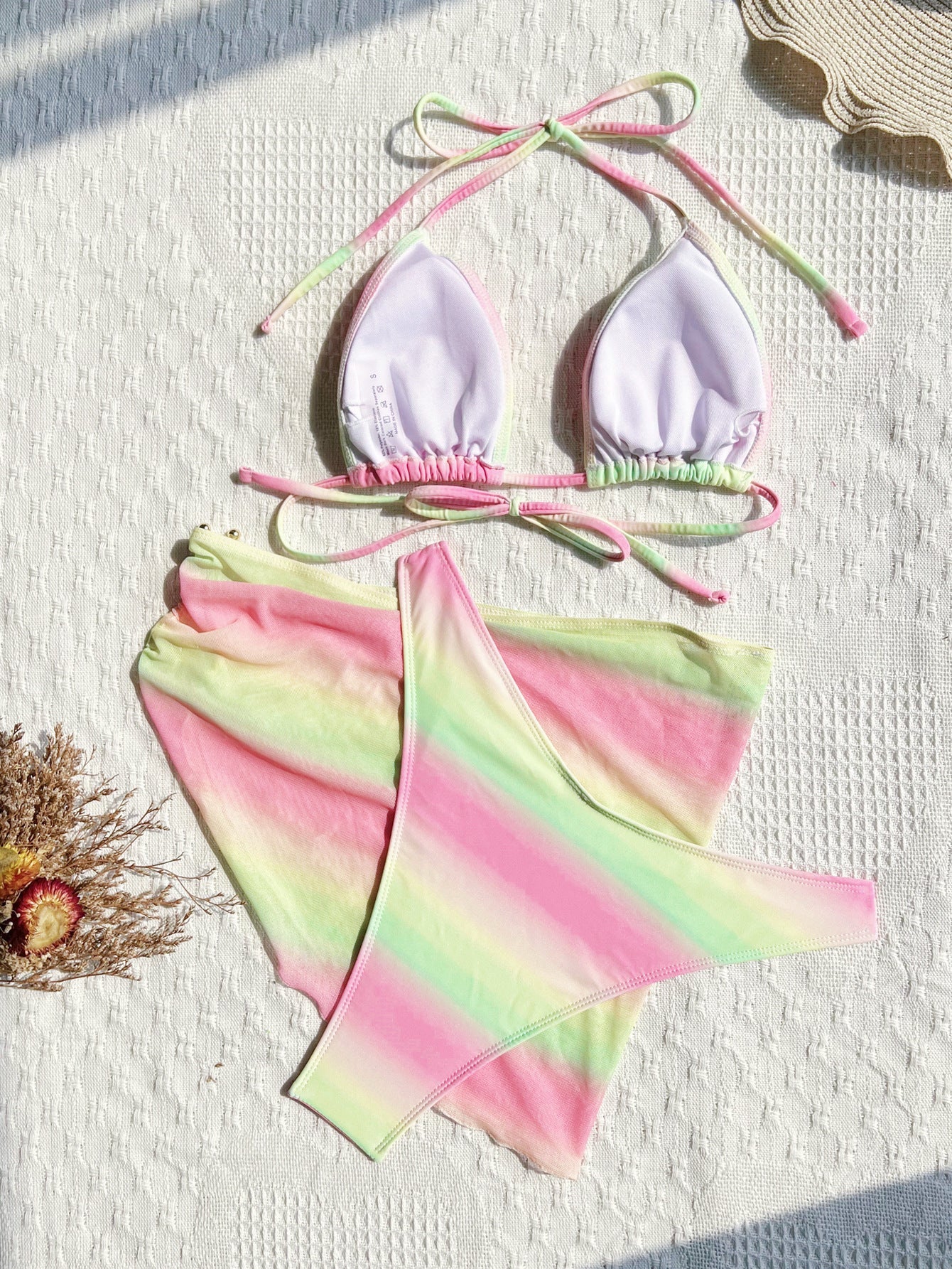 Roze Geel Tie Dye Bikini Dames – 2-Delige Set