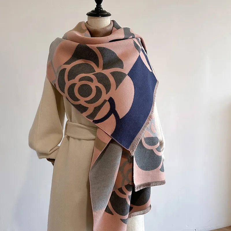 Dames Sjaal met Kant en Bloemenprint