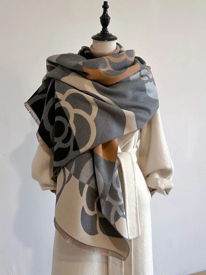 Dames Sjaal met Kant en Bloemenprint